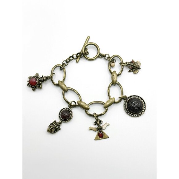 Unsigned Lucky Brand? Charm Bracelet Turtle Frog Mask - Picture 5 of 5